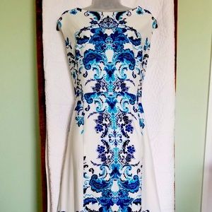 Gorgeous spring dress: blue and white
